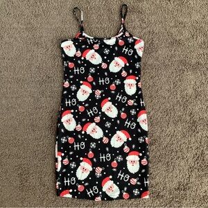 SHEIN Santa Head Slip Dress Size XS Black Red White